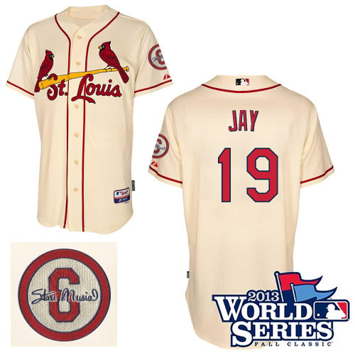 Jon Jay #19 MLB Jersey-St Louis Cardinals Men's Authentic Commemorative Musial 2013 World Series Baseball Jersey